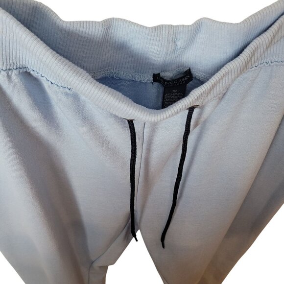 U.S. Polo Assn. Light Blue Jogger Sweatpants 1X Cotton/Polyester Blend Elastic W - Picture 8 of 9